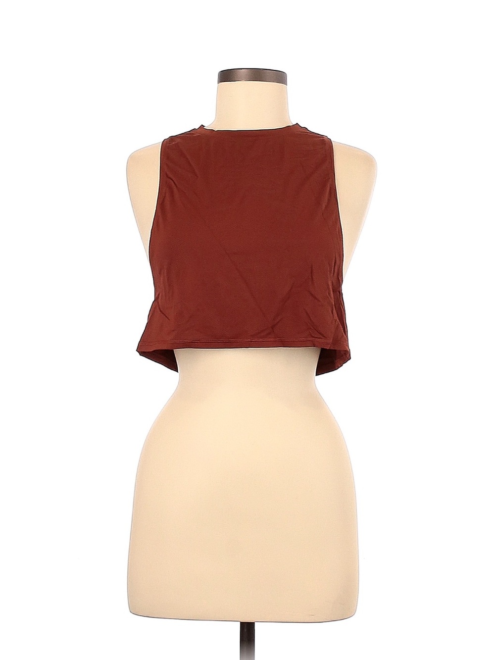 lululemon athletica Cropped Tank Top in Rust Brown